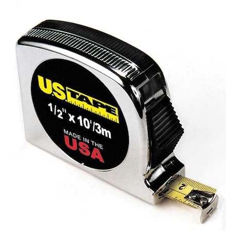 Tape Measure 1/2Inx10 ft Chrome In/Ft/mm by USA US Tape Measuring Tapes