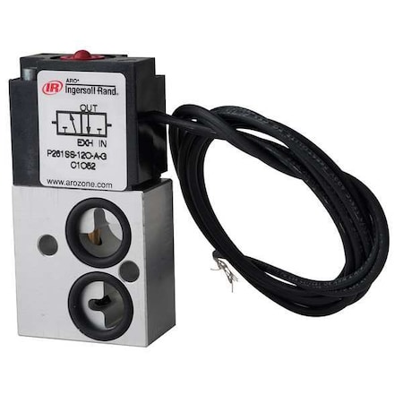Solenoid Air Control Valve 1/8 In 120VAC Type P261SS 120 A by USA ARO Pneumatic Solenoid Air Control Valves