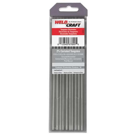 7" Tungsten Electrode 0.040" Dia. Pk10 by USA Miller Arc Welding Filler Rods