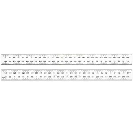 Steel Rule 35 Grad 300 L x 25.4mm Chrome by USA Starrett Rulers & Straight Edges