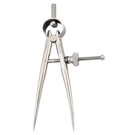Spring Divider 4 In Steel Solid Nut by USA Starrett Precision Measuring Spring Calipers & Dividers