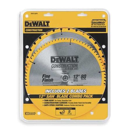 Circular Saw Blade Carbide 12 In PK2 by USA Dewalt Circular Power Saw Blades