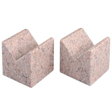 Granite V Blocks Pink 5 Face AA 3x3x3 PR by USA Starrett Precision Measuring Surface Plates