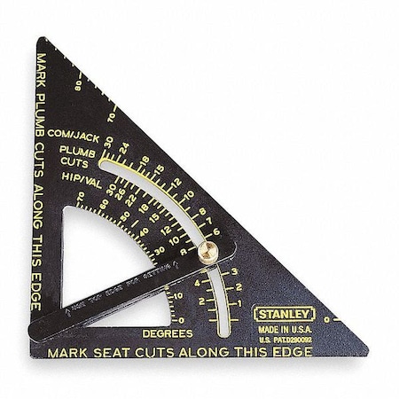 Quick Square Alum 10 3/4x6 3/4 Blk by USA Stanley Squares Bevels & Stair Gauges