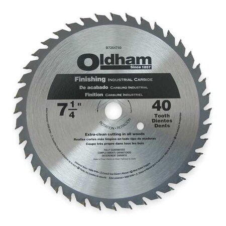 Circular Saw Bld Crbde 7 1/4" 40 Teeth by USA Oldham Circular Power Saw Blades