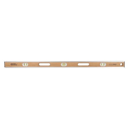 Wood Level Bamboo 48 In L 6 Vials by USA Johnson Box I Beam & Torpedo Levels