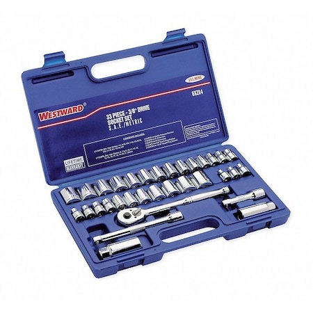 Socket Wrench Set 3/8 in. Dr 33 pc Type 6XZ84 by USA Westward Socket Sets
