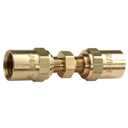 Hose Mender For Hose ID 1/4 In Brass by USA Value Brand Pneumatic Push On Hose Fittings