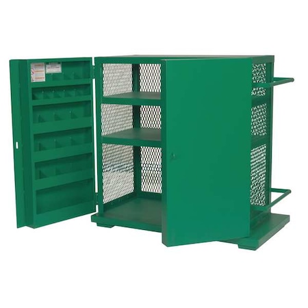 Jobsite Storage Cabinet 48" W x 28" D x 52" H Green by USA Greenlee Jobsite Boxes