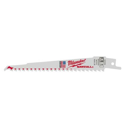 6" L Reciprocating Saw Blade 50 pk. Type 48 01 6035 by USA Milwaukee Reciprocating Power Saw Blades