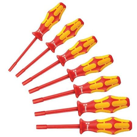 Nut Driver Set 7 Pieces SAE Hollow Ins Type 5345201001 by USA Wera Nut Driver Sets