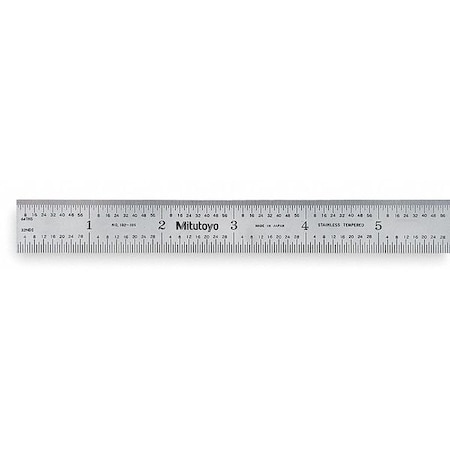 Steel Rule Rigid 6In 32/64ths/0.5/1mm by USA Mitutoyo Rulers & Straight Edges