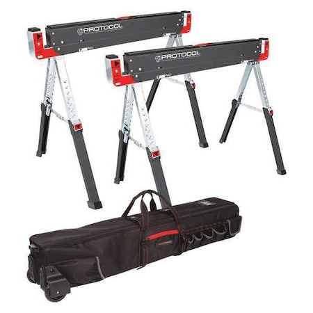 Roller Bag w/2 SH042 Sawhorses by USA Protocol Sawhorses & Work Stands