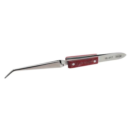 Tweezers Fiber Grip 6 1/2" Curved by USA Aven Inspection & Retrieving Tweezers