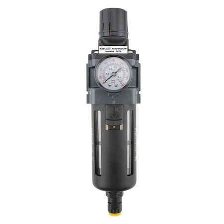 Mini Filter/Regulator 1/2" NPT Poly by USA Exelair Compressed Air Filters & Regulators