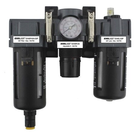 Std Filter/Regulator/Lub 3/8" NPT Poly Type EX45FRL40A 03P by USA Exelair Compressed Air Filters & Regulators