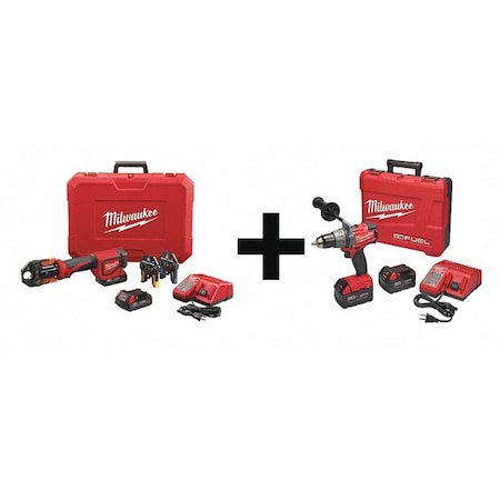 Press Tool Kit 18.0V Li Ion Battery by USA Milwaukee Cable & Wire Crimping Tools