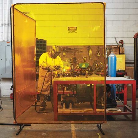 Weld Screen Booth Kit Yellow 6" W x 6" H by USA TMI Welding Screens