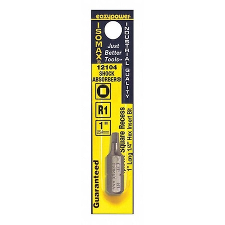Square Recess Power Bit R1 1 by USA Eazypower Screwdriver Bits
