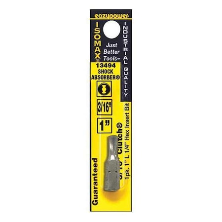 Clutch Insert Bit 3/16" 1" L by USA Eazypower Screwdriver Bits