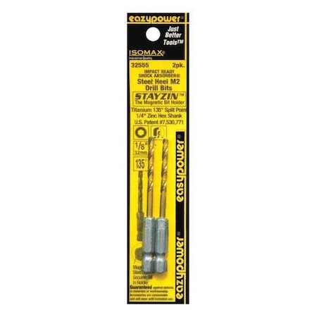 Titanium Impact Drill Bit 1/8" PK2 by USA Eazypower Screwdriver Bits