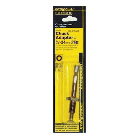 Adapter 1/4" Hex 3/8 24 UNF Thread by USA Eazypower Magnetic Drill Press Arbors & Adaptors