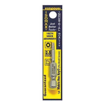 Hex Key Power Bit 2.5mm by USA Eazypower Screwdriver Bits