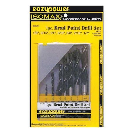 Brad Point Doweling Drills Set 7 pcs. by USA Eazypower Pilot Point Drill Bits