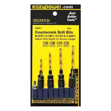 Countersink Drill PK4 by USA Eazypower Combined Drill/Countersinks