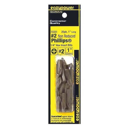 Insert Bit Non Reduced No. 2 1" PK25 by USA Eazypower Screwdriver Bits