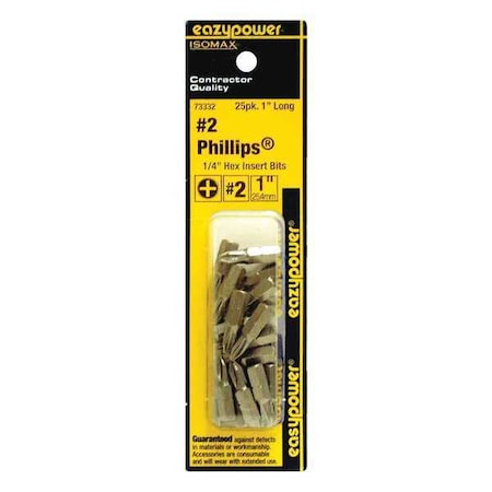 Insert Bit Reduced No. 2 1" PK25 by USA Eazypower Screwdriver Bits