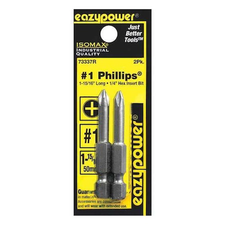 Power Bit No. 1 2" PK2 by USA Eazypower Screwdriver Bits