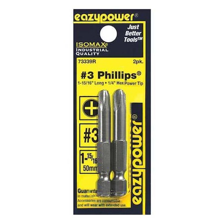 Bit No. 3 2" PK2 by USA Eazypower Screwdriver Bits