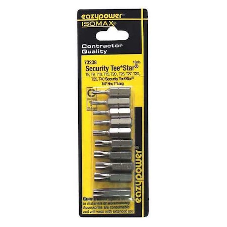 Security Tee Star T8 T40 1 by USA Eazypower Screwdriver Bits