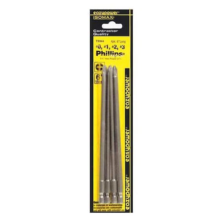 Power Bit 6" 4 pcs. by USA Eazypower Screwdriver Bits