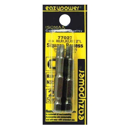 Square Recess Power Bit 2" 4 pcs. by USA Eazypower Screwdriver Bits