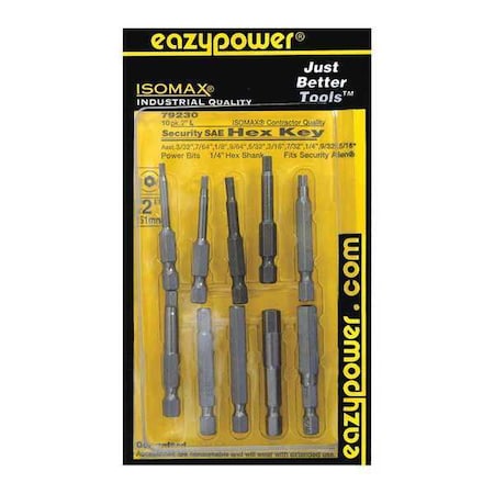 Scurity Insrt Bit Set 3/32 5/16" 10 pcs. by USA Eazypower Screwdriver Bits
