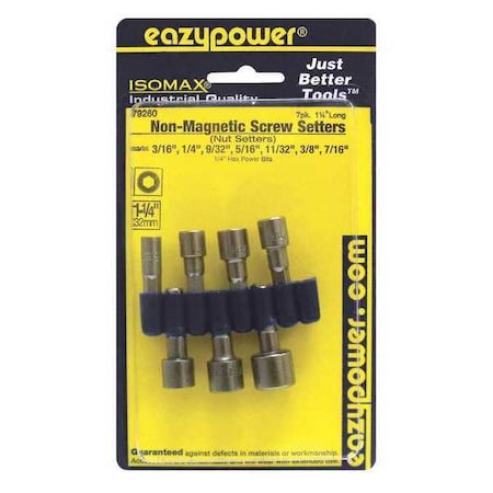 Nut Settes Set 1 1/4" 7 pcs. by USA Eazypower Screwdriver Bits