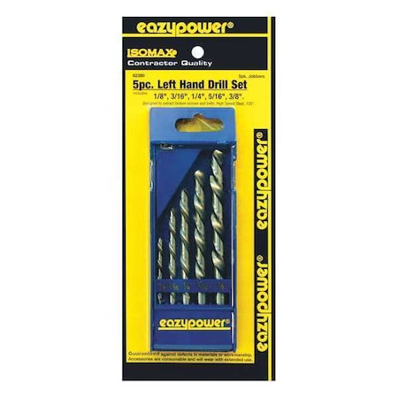 Left Hand Drill Set 1/8" 3/8" 5 pcs. by USA Eazypower Screwdriver Bits