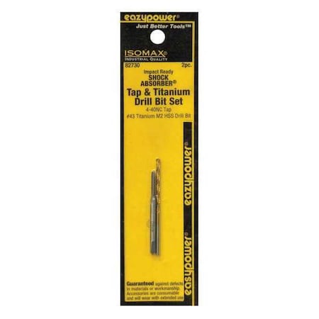 Tap and Titanium Drill Set 4 40NC 2 pcs. by USA Eazypower Pilot Point Drill Bits