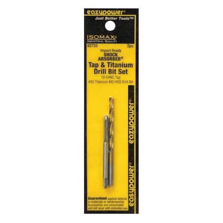Tap and Titanium Drll Set 10 24NC 2 pcs. by USA Eazypower Pilot Point Drill Bits