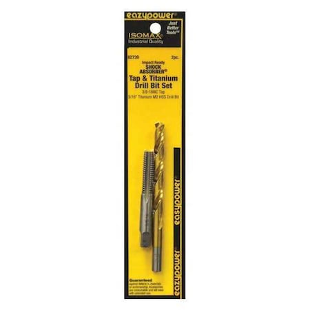 Tap and Ttnium Drill Set 3/8 16NC 2 pcs. by USA Eazypower Pilot Point Drill Bits
