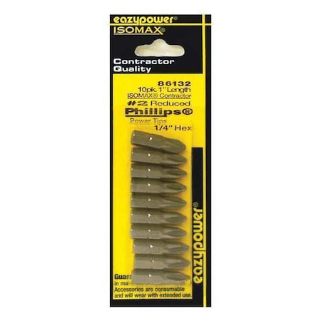 Insert Bit No. 2 Reduced 1" PK10 by USA Eazypower Screwdriver Bits