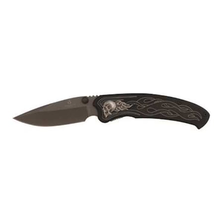 Tailwind Nova Skull Knife Plain Black by USA United Cutlery Folding Knives