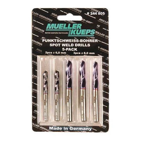 Spot Welding Drill Bits Set 5pcs. by USA Mueller Kueps Spotting Drill Bits