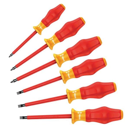Ins. Screwdriver Set Slot/Phillips 6 Pc Type 5345213001 by USA Wera Screwdriver Sets