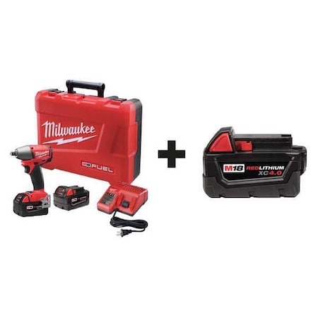 Cordless Impact Wrench Kit W/Addl Bat by USA Milwaukee Cordless Power Impact Tools