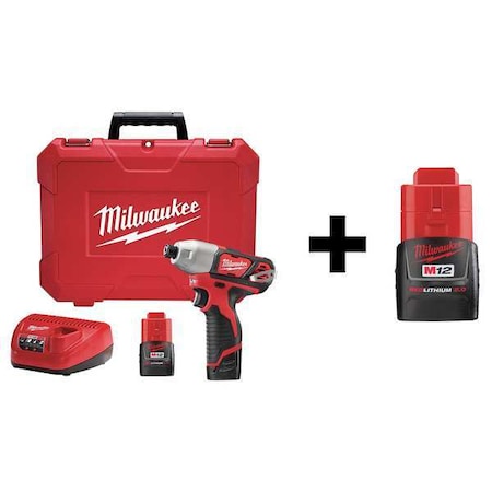 Cordless Impt Driver Kit 12 V W/Add Bat by USA Milwaukee Cordless Power Impact Tools