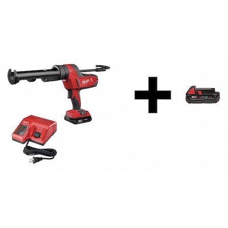 Caulk Gun with Additional Battery 18V by USA Milwaukee Cordless Caulk Guns