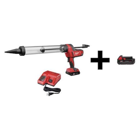 Caulk Gun with Additional Battery 18V Type 2643 21CT / 48 11 1820 by USA Milwaukee Cordless Caulk Guns